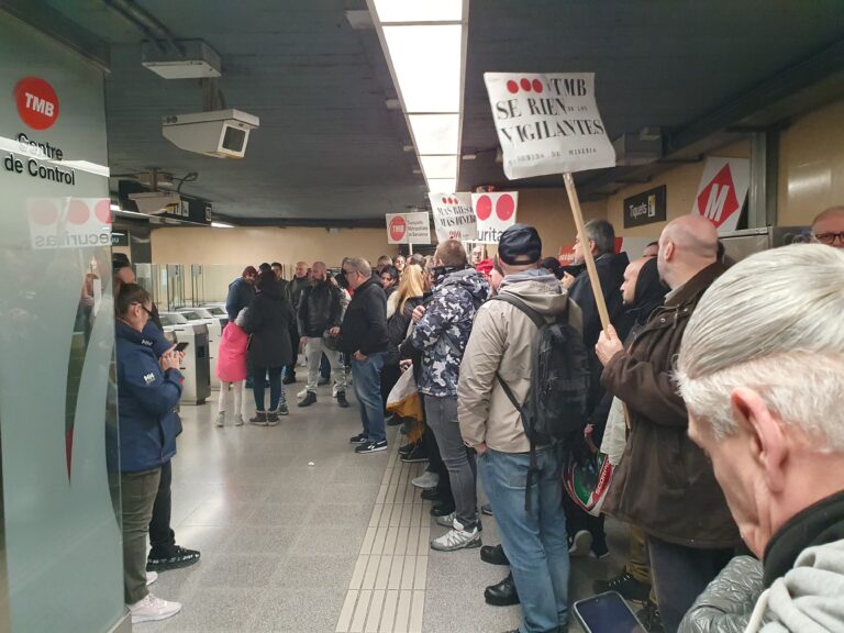 Manifestación en defensa de los Vigilantes de Seguridad de Metro BCN de Securitas